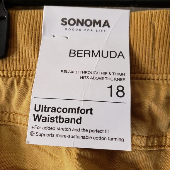NWT Sonoma Cargo Camel Shortys Size 18 with stretchy waistband & 5 pockets - Picture 9 of 14